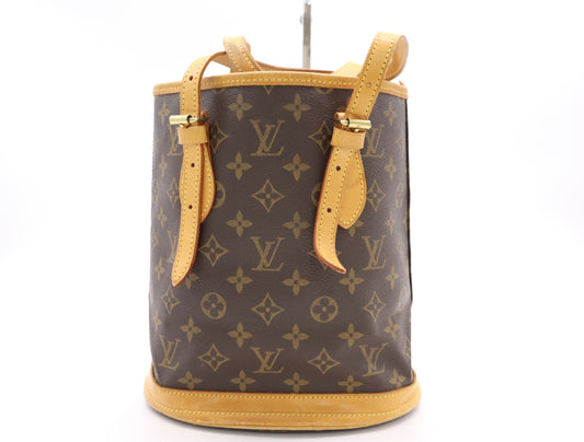 LOUIS VUITTON M42238 Monogram Bucket PM Tote Bag with Pouch
