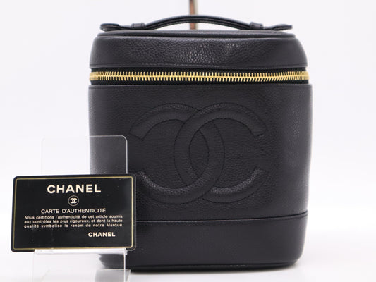 CHANEL Caviar Skin Vanity Black Card 4201305 Pouch