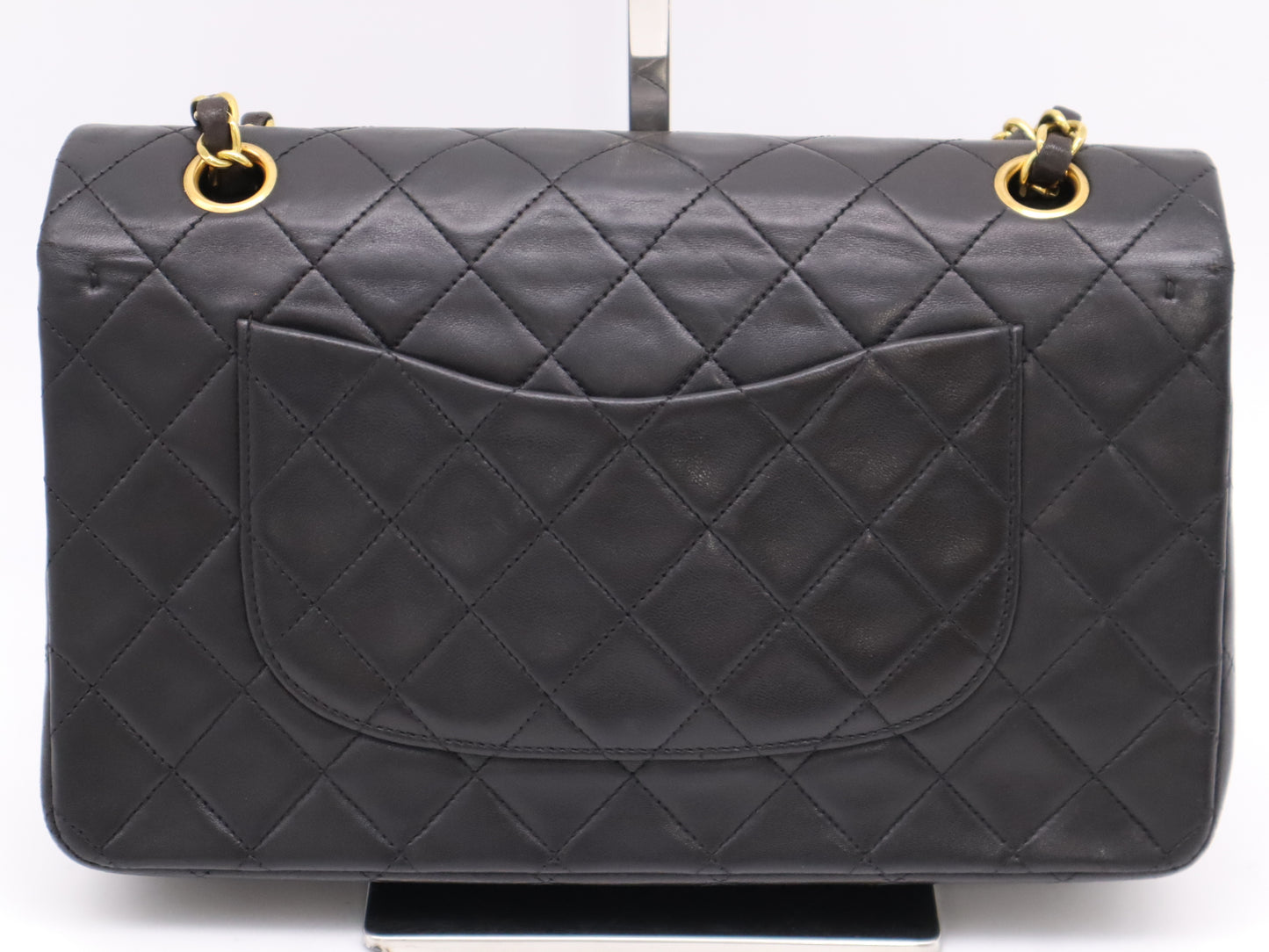CHANEL Lambskin Matlassse Chain Shoulder Bag W Flap GD Hardware Black 3357145 Card Shoulder Bag