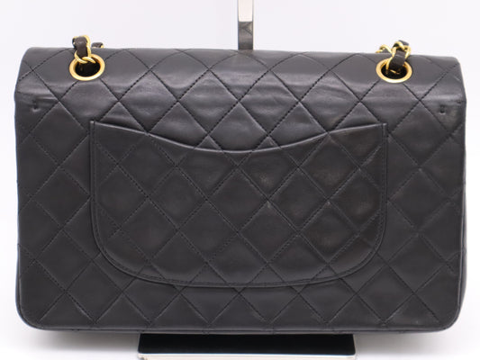 CHANEL Lambskin Matlassse Chain Shoulder Bag W Flap GD Hardware Black 3357145 Card Shoulder Bag