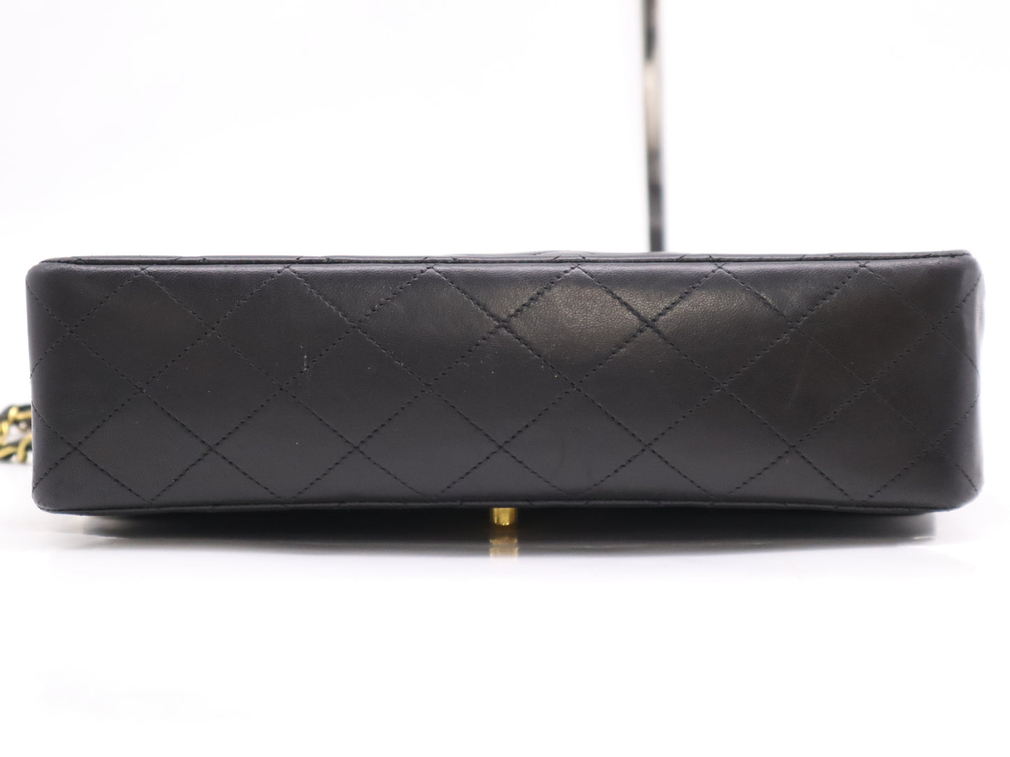 CHANEL Lambskin Matlassse Chain Shoulder Bag W Flap GD Hardware Black 3357145 Card Shoulder Bag