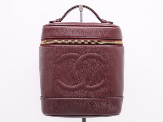 CHANEL Caviar Skin Vanity Bag Serial Blurring Handbag
