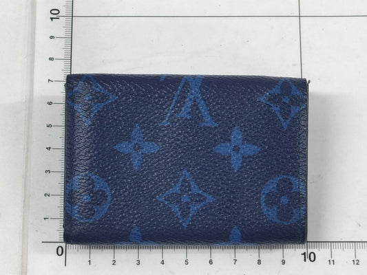 LOUIS VUITTON M67620 Taiga Rama Discovery Compact Wallet Cobalt