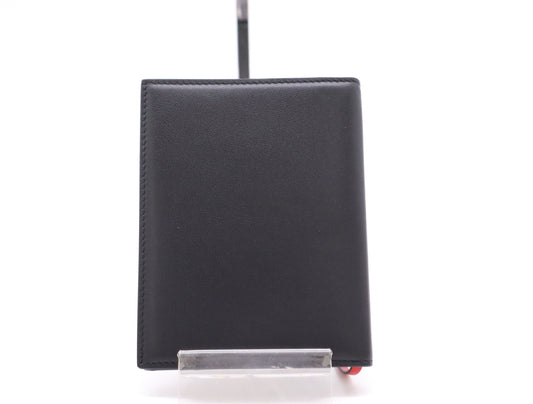 VALENTINO SW9P0S74ZXL Leather Card Case V Logo Black with Box & Storage Bag Notebook Cover