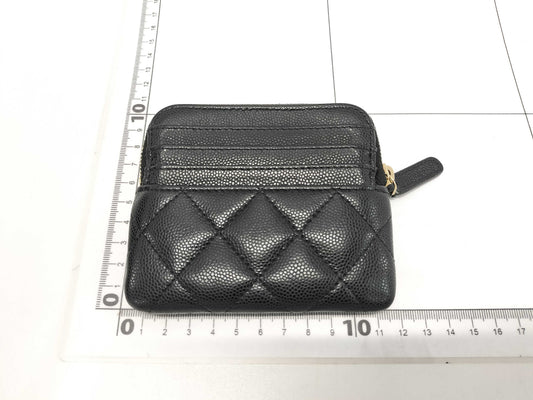 CHANEL Caviar Skin Matelasse Coin Case with GD Hardware, Black Seal, 31764776, Box and Dust Bag Included