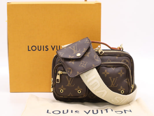 LOUIS VUITTON M80446 Monogram Utility Crossbody Bag with RFID Ready Dust Bag, Box, and Shoulder Strap