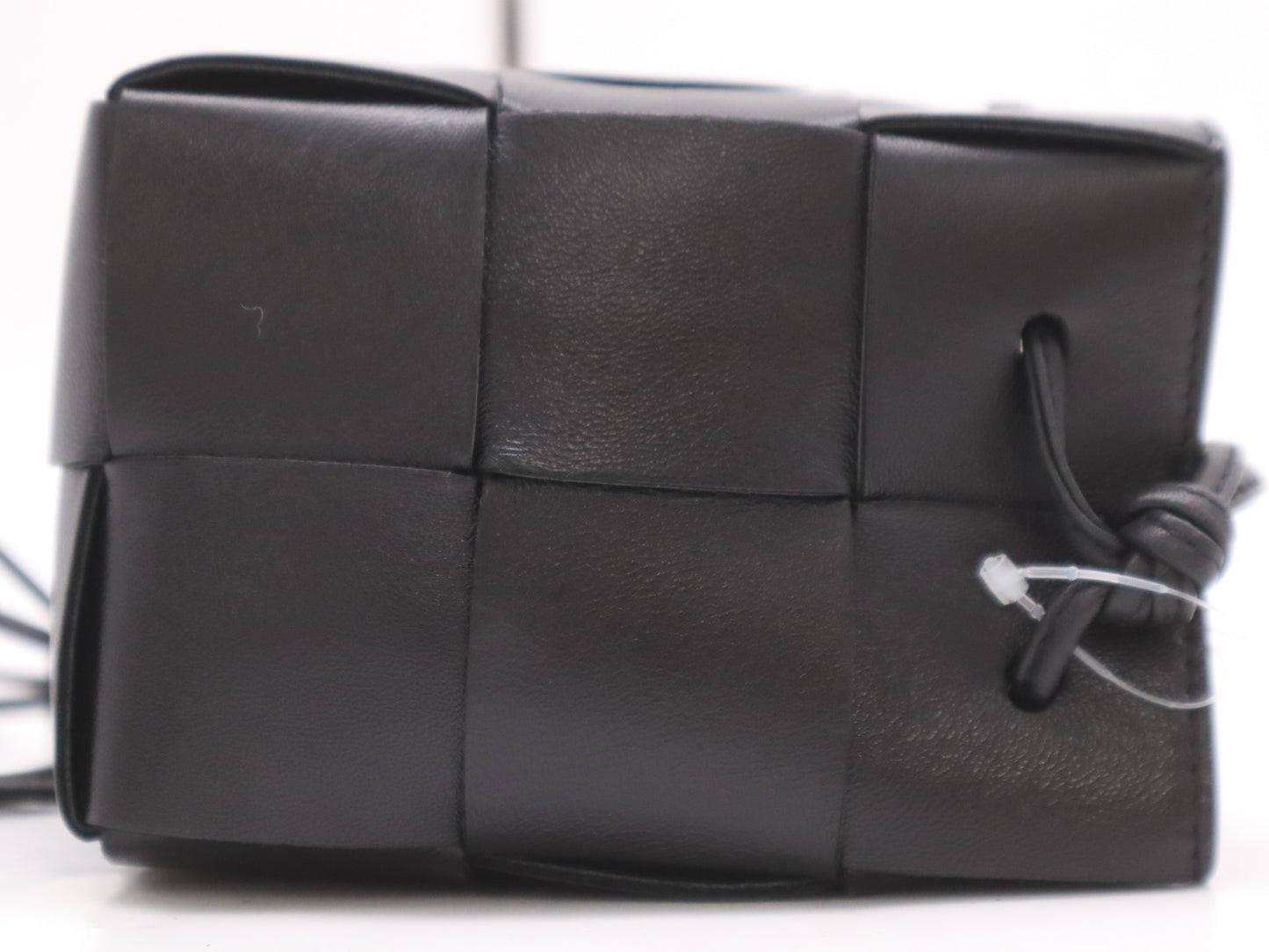 BOTTEGA VENETA Leather Intrecciato Cassette Mini Bag, Black, with Dust Bag, Shoulder Bag