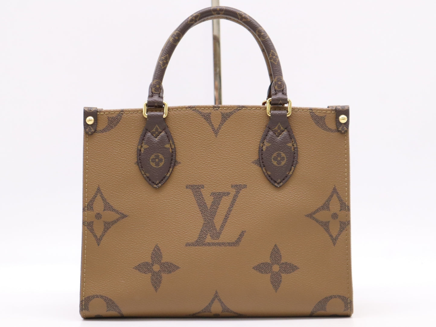 LOUIS VUITTON M46373 On the Go PM Handbag with Pouch, Dust Bag, and Shoulder Strap, RFID Verified, No Serial Tag