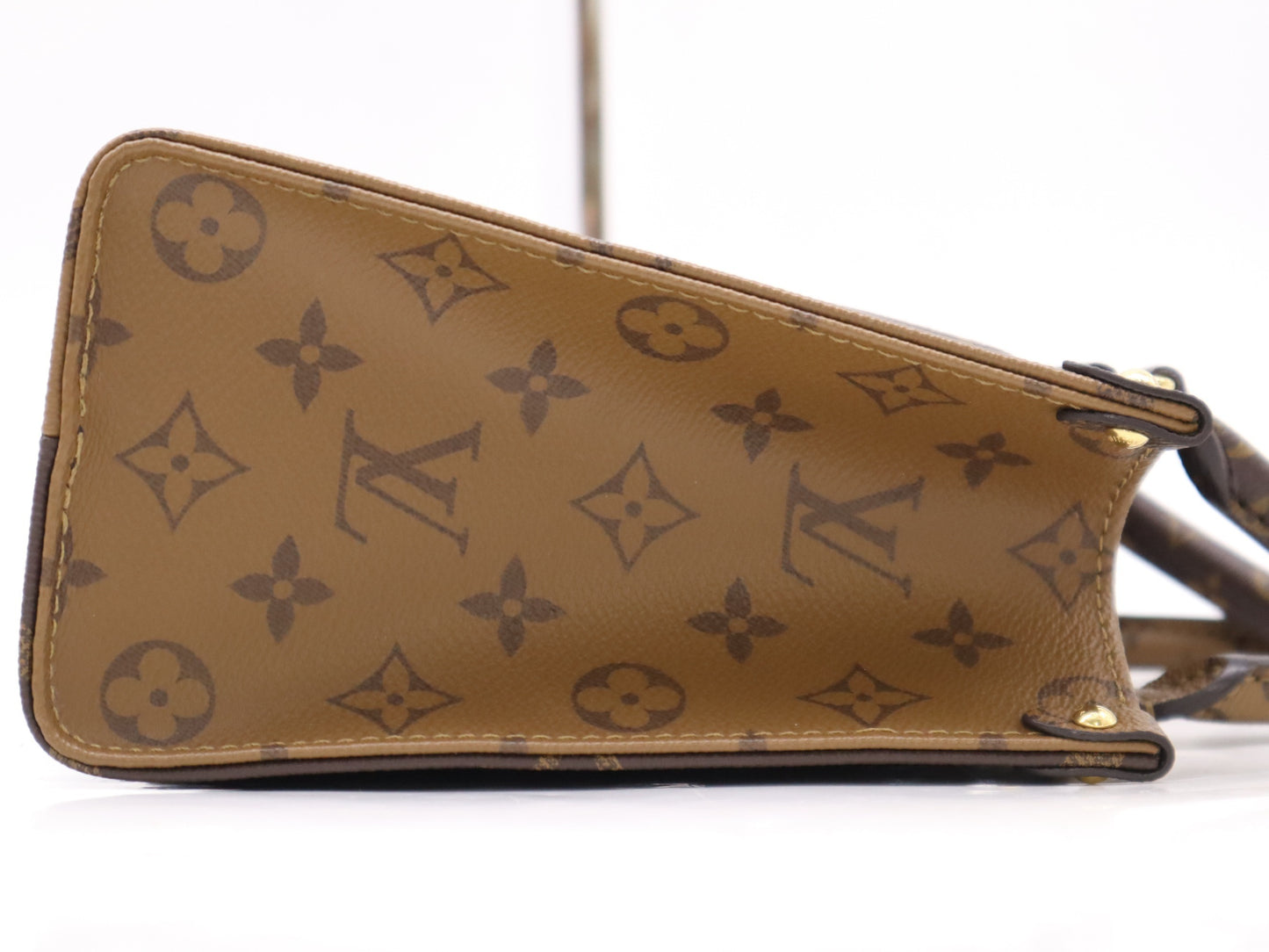 LOUIS VUITTON M46373 On the Go PM Handbag with Pouch, Dust Bag, and Shoulder Strap, RFID Verified, No Serial Tag