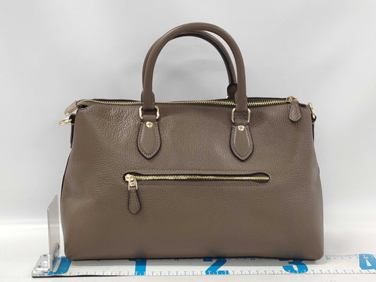 COACH CR156 Leather Georgia Satchel 2-Way Handbag, Brown, with Strap