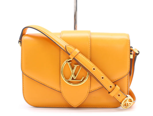 LOUIS VUITTON M55946 Calf Leather Pont Neuf Shoulder Bag Orange Shoulder Bag