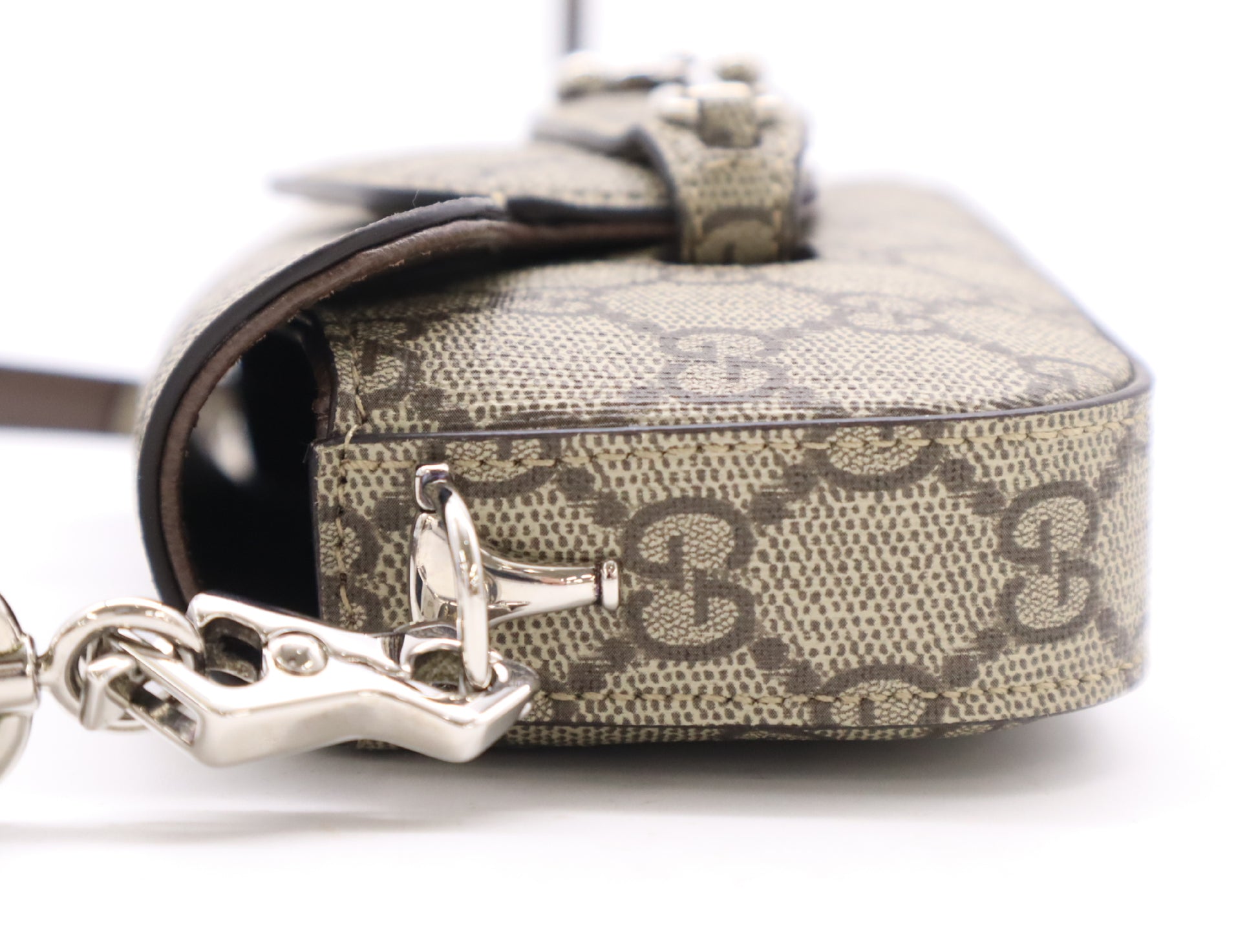 GUCCI 764155 GG Supreme Horsebit 1955 Handbag with Dust Bag and Shoulder Strap