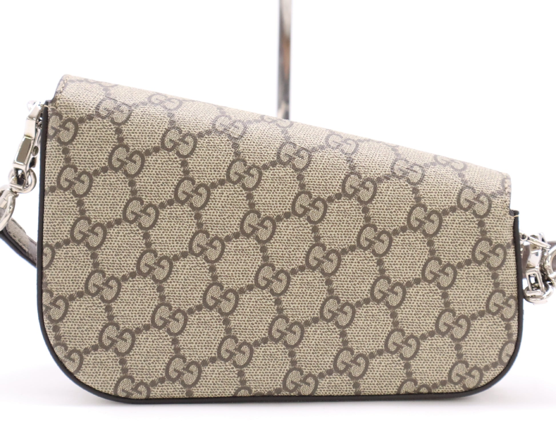 GUCCI 764155 GG Supreme Horsebit 1955 Handbag with Dust Bag and Shoulder Strap