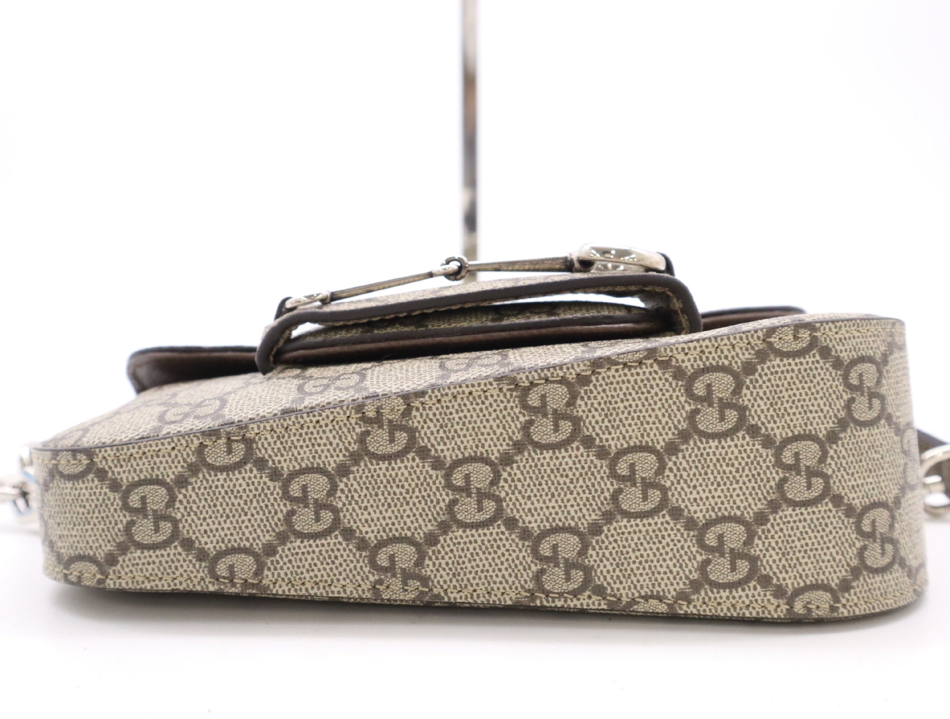 GUCCI 764155 GG Supreme Horsebit 1955 Handbag with Dust Bag and Shoulder Strap