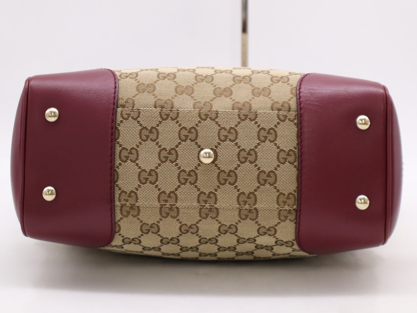 GUCCI 257062 GG Canvas Mayfair Tote Bag Beige Purple Tote Bag