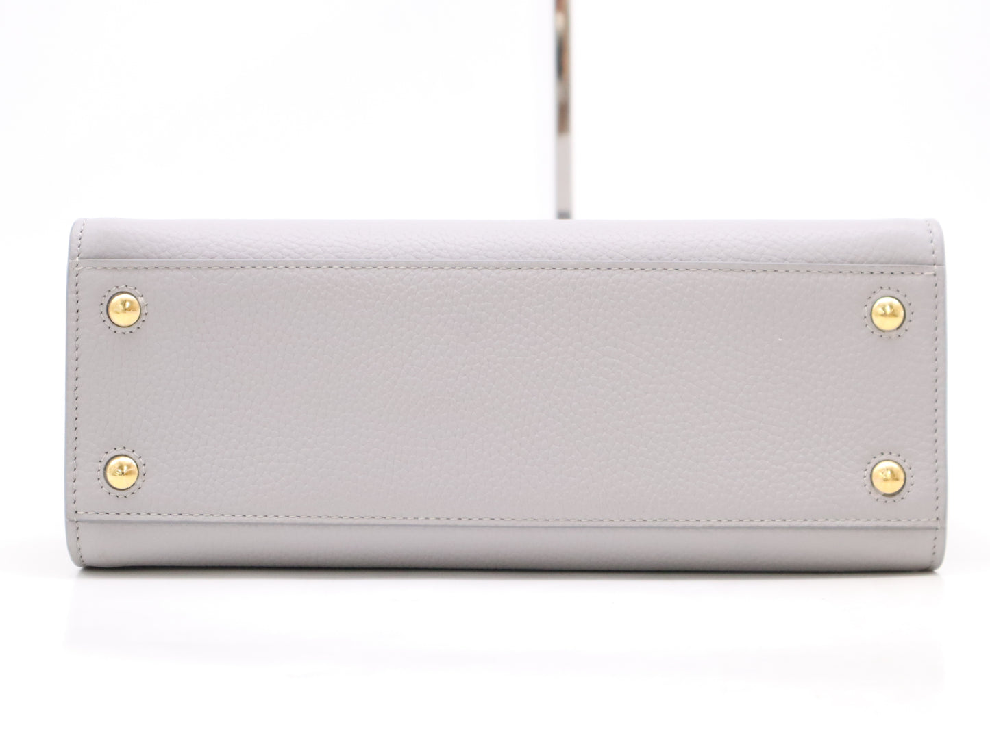BURBERRY 8072514TB Logo Grainy Leather Frances Gray Handbag with Shoulder Strap, Dust Bag, and Box ITCUT2ABB