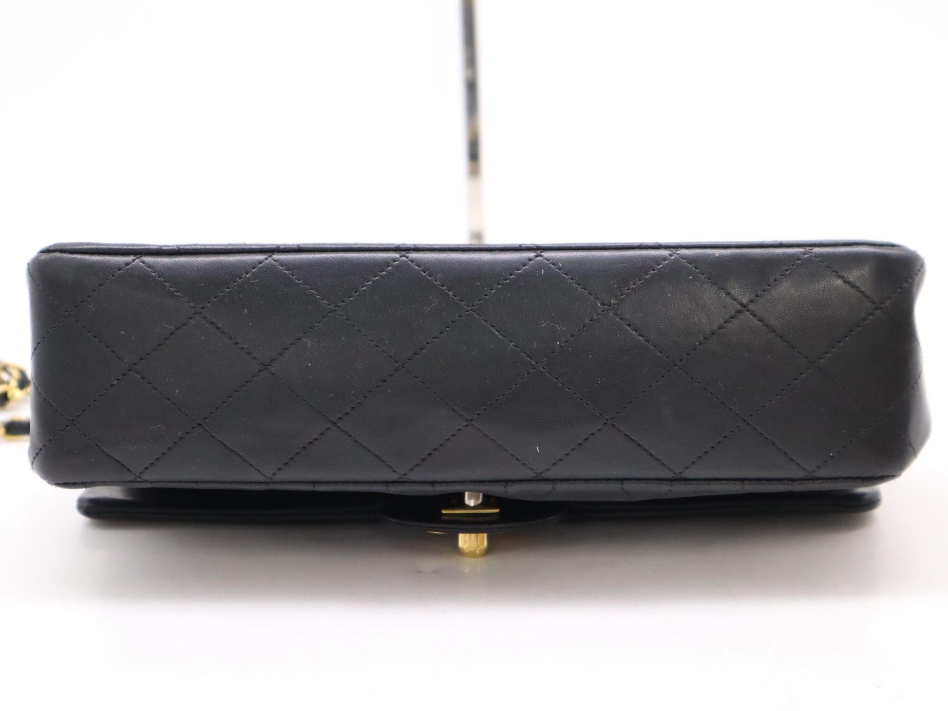 CHANEL Matelasse 25 Double Flap Double Chain GD Hardware Black Seal Card 1356719 Shoulder Bag