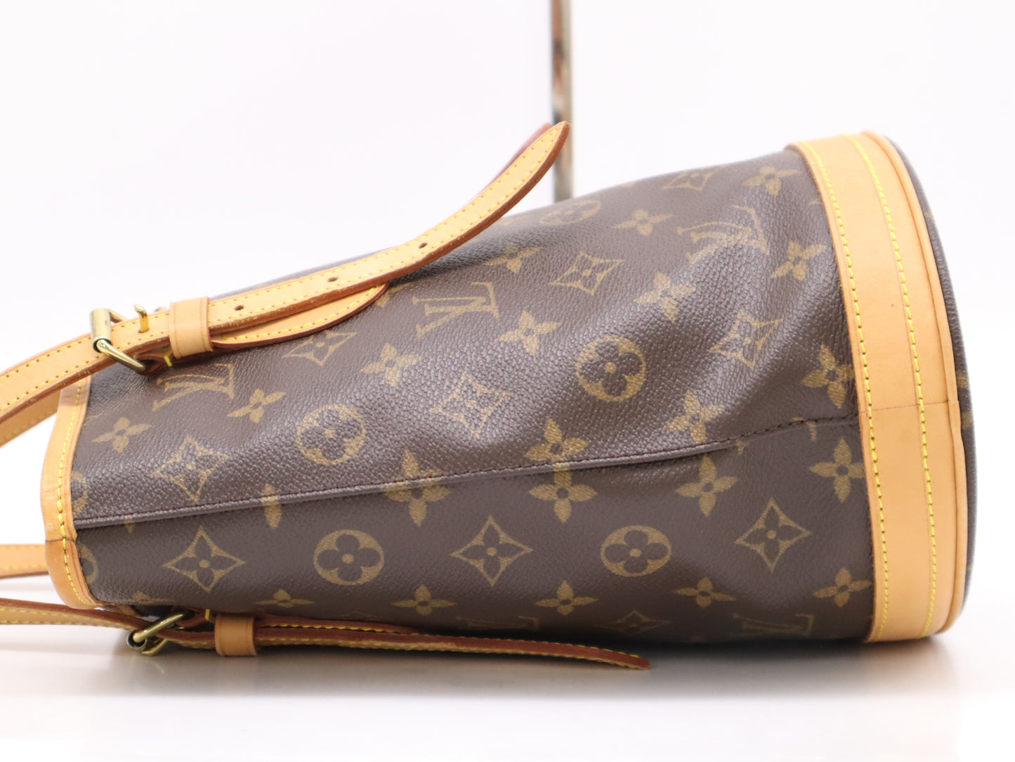 LOUIS VUITTON M42238 Monogram Bucket PM Tote Bag with Pouch