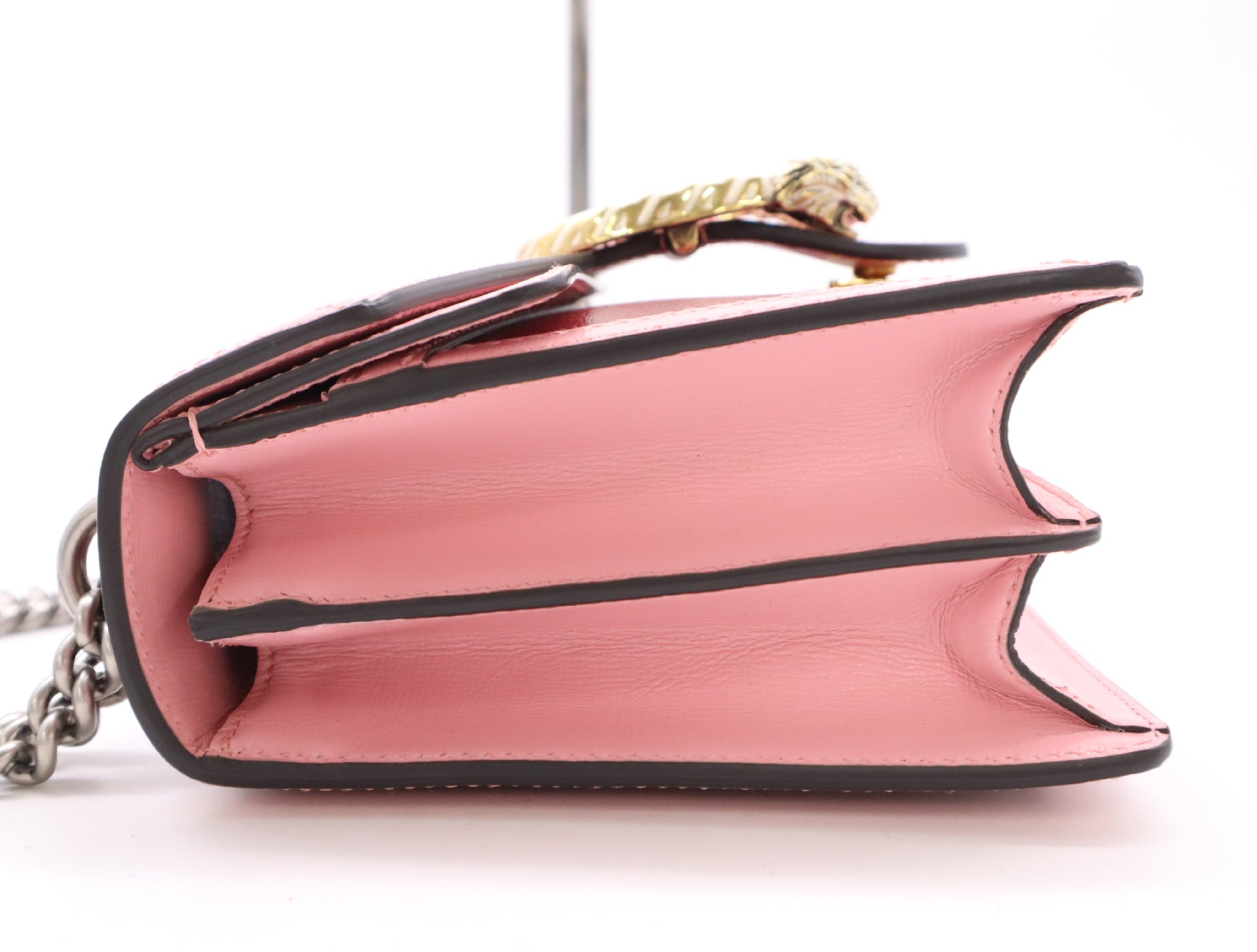 GUCCI 400249 Bicolor Dionysus Chain Shoulder Bag in Pink and Red Leather with Dust Bag
