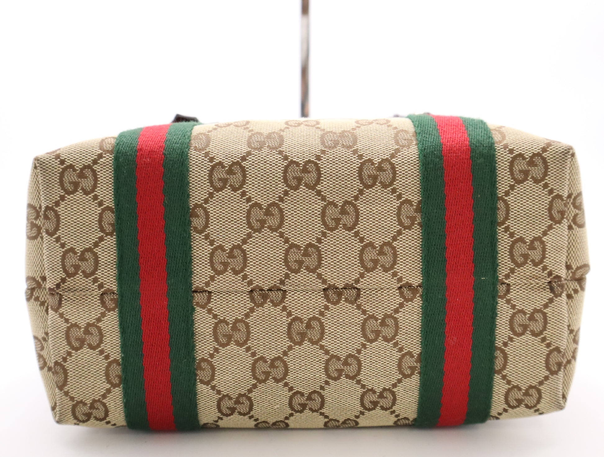 GUCCI 139261GG Canvas x Leather Sherry Line Mini Tote Bag Beige Brown