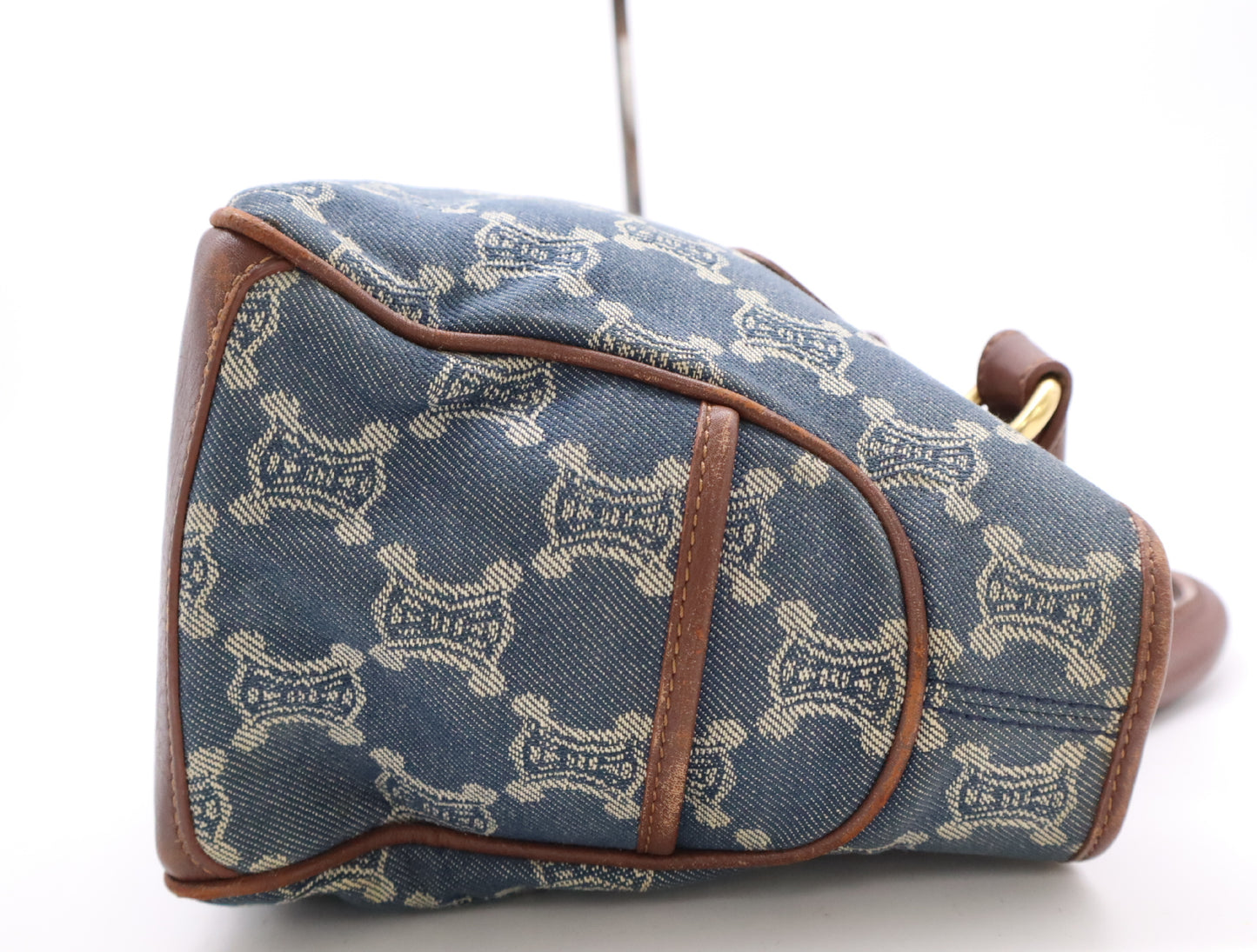 CELINE Denim x Leather Paris Macadam Boogie Bag Handbag Blue Handbag