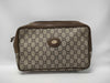 GUCCI GG Plus Clutch Bag Leather PVC Beige Brown Clutch Bag
