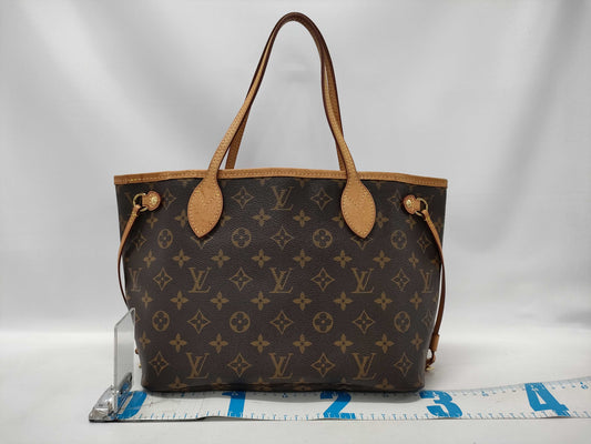 LOUIS VUITTON M41245 Monogram Neverfull PM Pivoine Tote Bag with Pouch