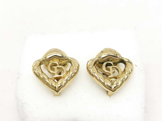 Dior CD Logo Earrings Heart GP Earrings