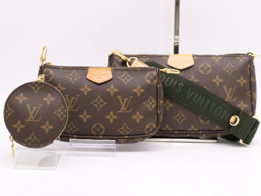 LOUIS VUITTON M44813 Monogram Multi Pochette Accessoires Khaki Shoulder Bag with Shoulder Strap