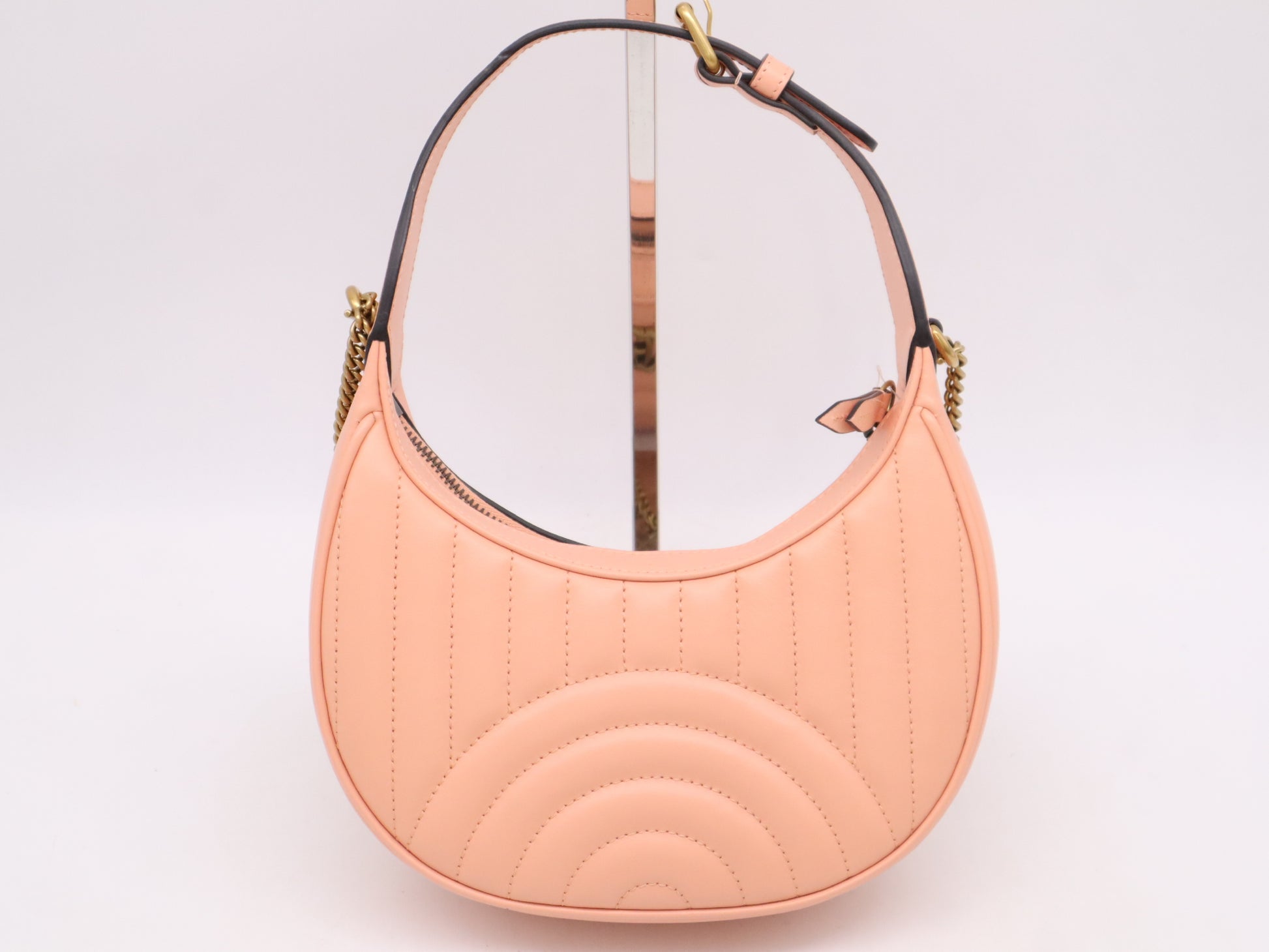 GUCCI 699514GG Marmont Half Moon 2way Bag with Strap & Key Holder Tote Bag