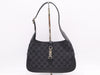 GUCCI 001・3735・001998GG Canvas and Leather Shoulder Bag Black Shoulder Bag