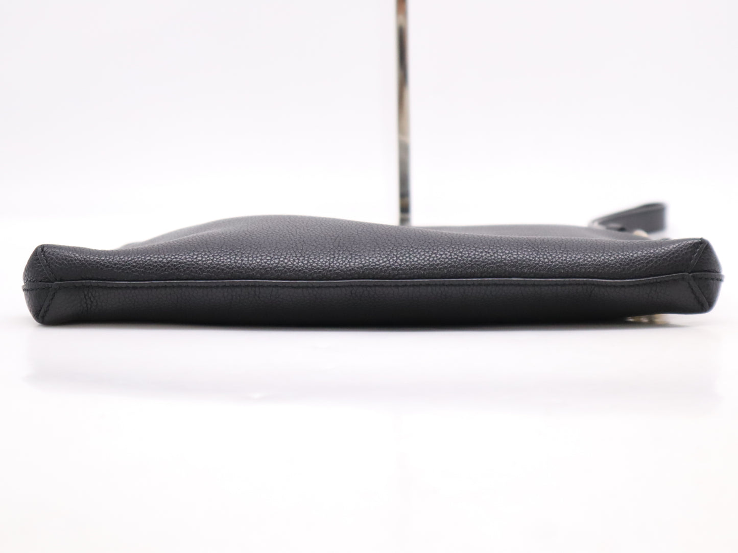 GUCCI 572770 Leather Sherry Line Logo Clutch Bag Black Clutch Bag