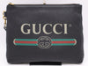 GUCCI 572770 Leather Sherry Line Logo Clutch Bag Black Clutch Bag