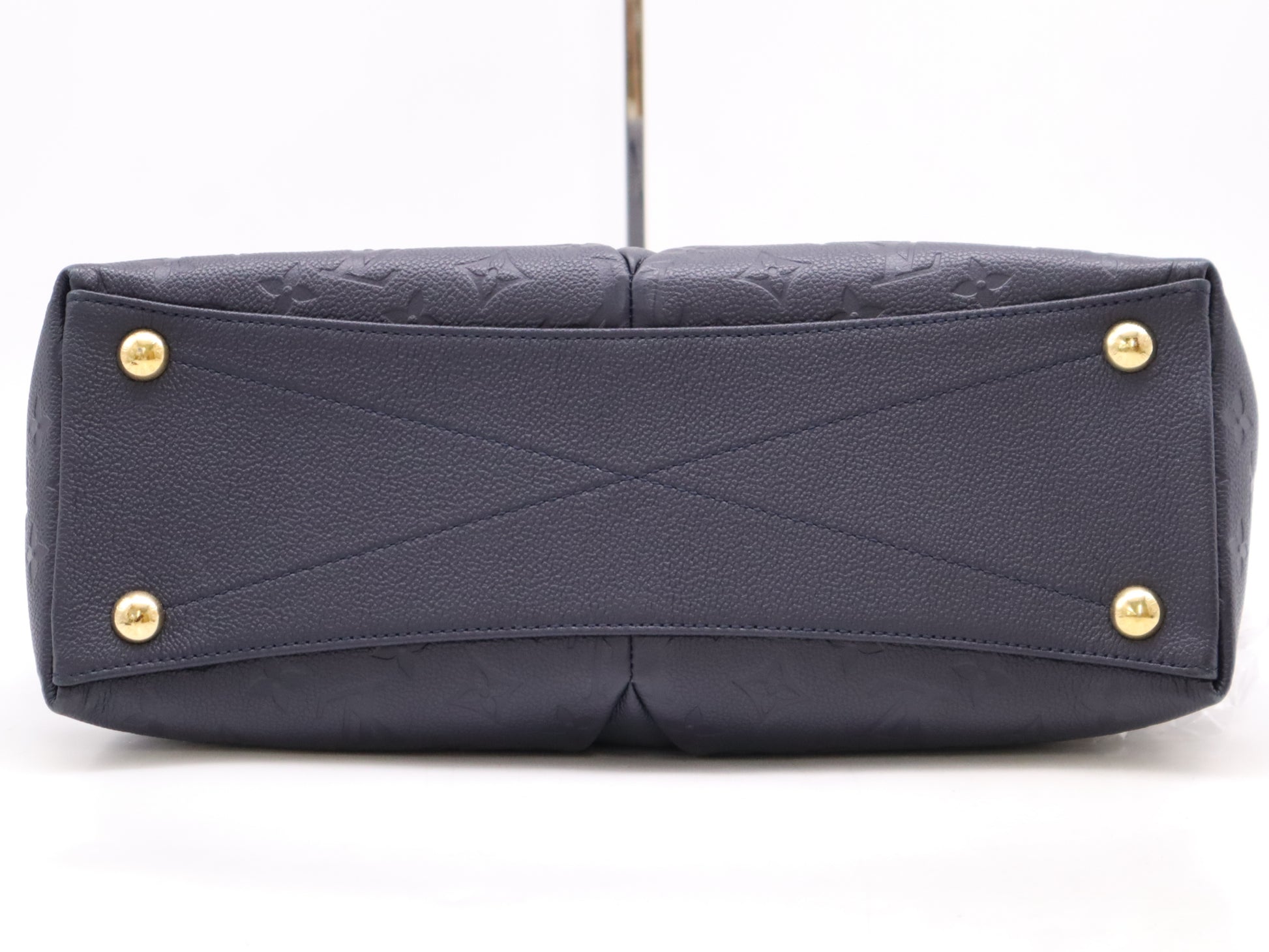 LOUIS VUITTON M44397 Monogram Empreinte V Tote MM Marine Rouge with Name Tag and Shoulder Strap CA0159 Tote Bag