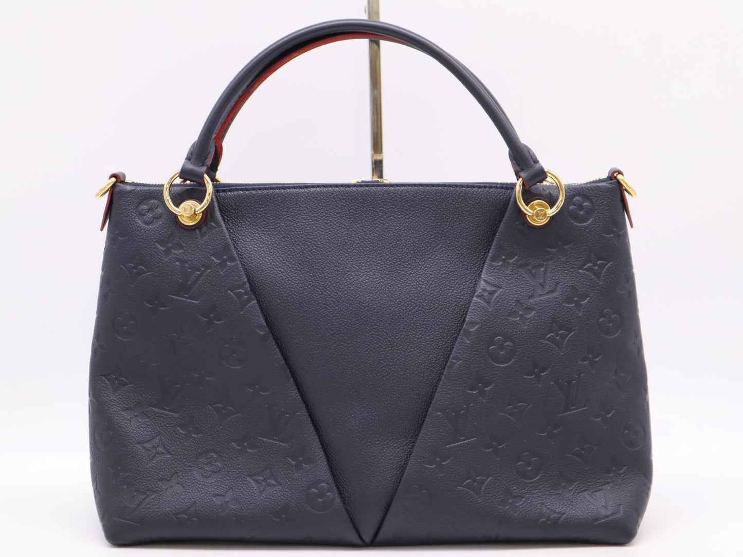 LOUIS VUITTON M44397 Monogram Empreinte V Tote MM Marine Rouge with Name Tag and Shoulder Strap CA0159 Tote Bag