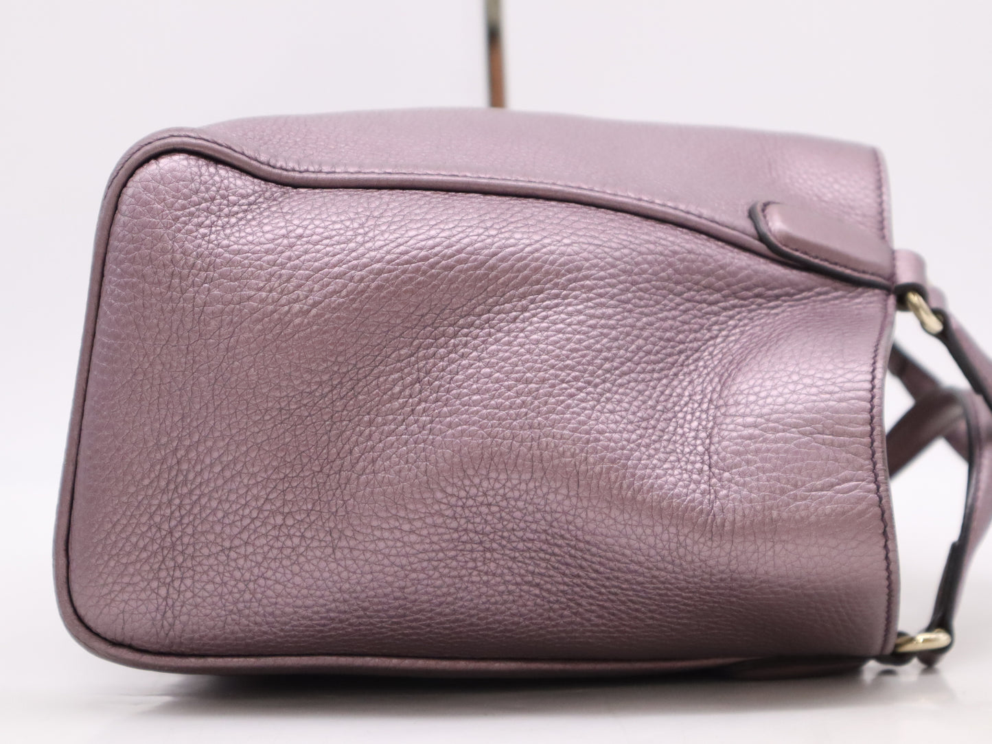 GUCCI 336751 Leather Interlocking 2-Way Handbag, Purple, with Shoulder Strap