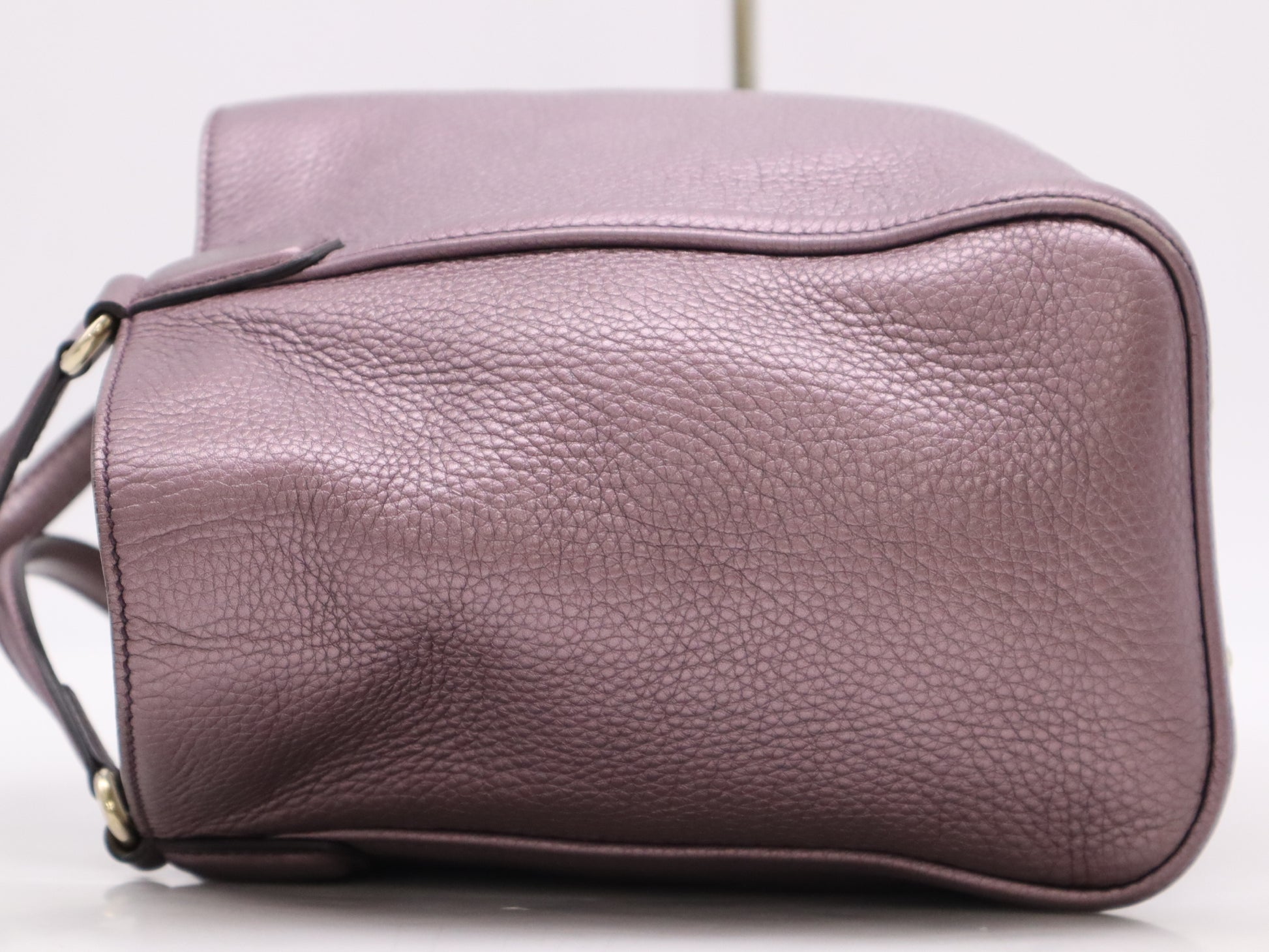 GUCCI 336751 Leather Interlocking 2-Way Handbag, Purple, with Shoulder Strap