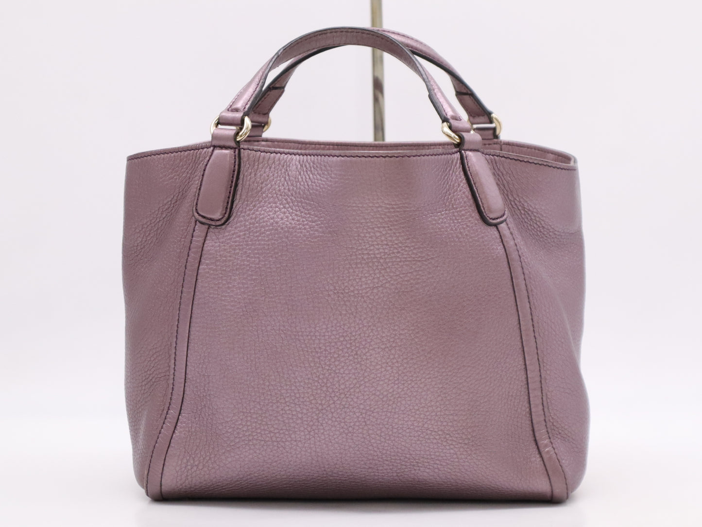 GUCCI 336751 Leather Interlocking 2-Way Handbag, Purple, with Shoulder Strap