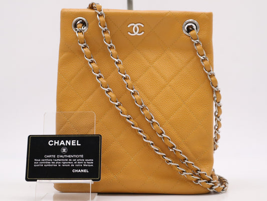 CHANEL Caviar Skin Matelasse Shoulder Bag with Seal and Card 5944773 Shoulder Bag