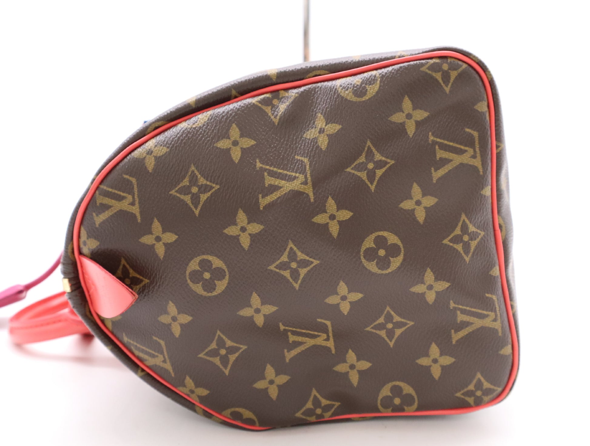 LOUIS VUITTON M41665 Monogram Speedy 30 Totem Flamingo Handbag with Cloche, Cadena, and Two Keys