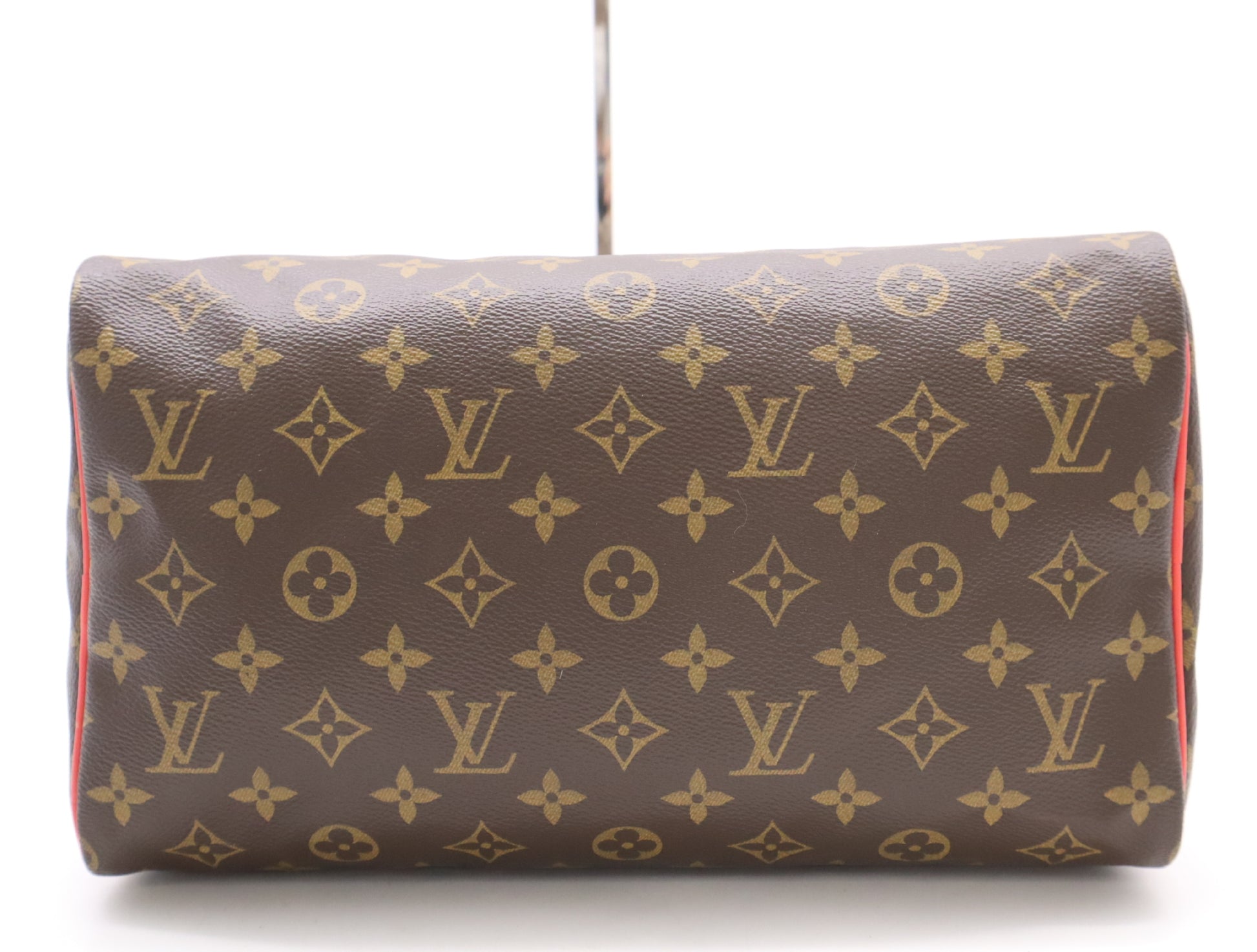 LOUIS VUITTON M41665 Monogram Speedy 30 Totem Flamingo Handbag with Cloche, Cadena, and Two Keys