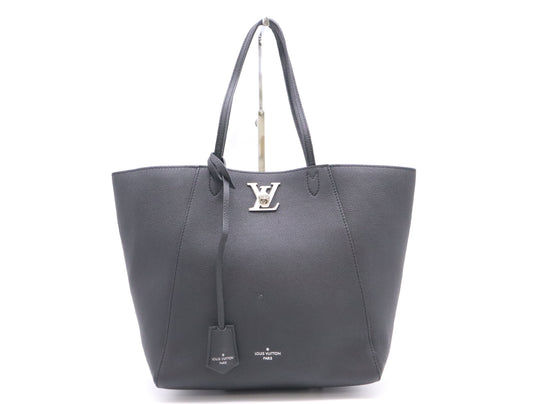 LOUIS VUITTON M42291 Taurillon Lockme Cabas Noir Tote Bag with Cloche