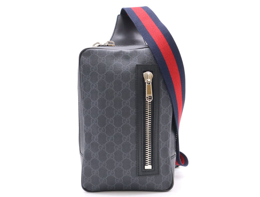 GUCCI 478325 GG Supreme Body Bag Black Waist Bag