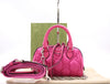GUCCI 702251 Nylon and Leather GG Matelasse 2-Way Bag with Chain Shoulder Strap, Pink. Includes Shoulder Strap, Chain, Dust Bag, and Box.