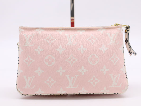 LOUIS VUITTON M67561 Monogram Giant Pochette Double Zip RFID Verified Shoulder Bag with Box, Dust Bag, and Shoulder Strap
