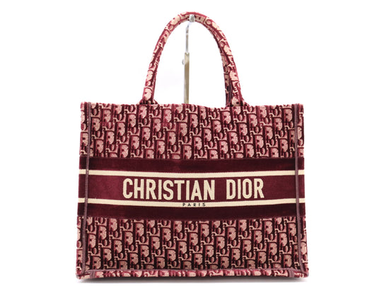 Dior Book Tote Book Tote Oblique Embroidered Trotter Red Tote Bag