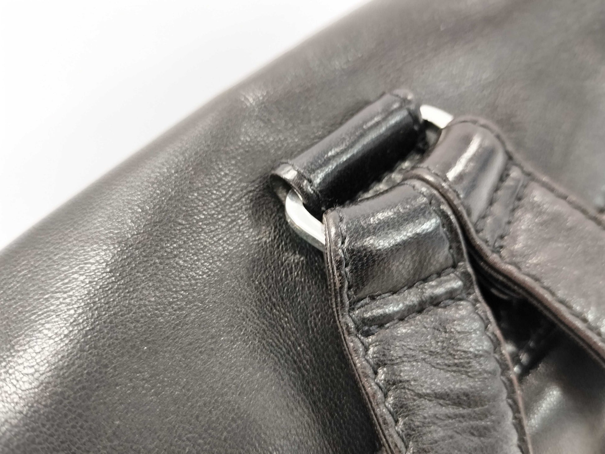 CHANEL Lambskin Coco Mark Backpack with Silver Hardware, Black Seal, Card, 3914567, Includes Card and Dust Bag