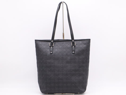Salvatore Ferragamo Leather Gancini Tote Bag Black Tote Bag