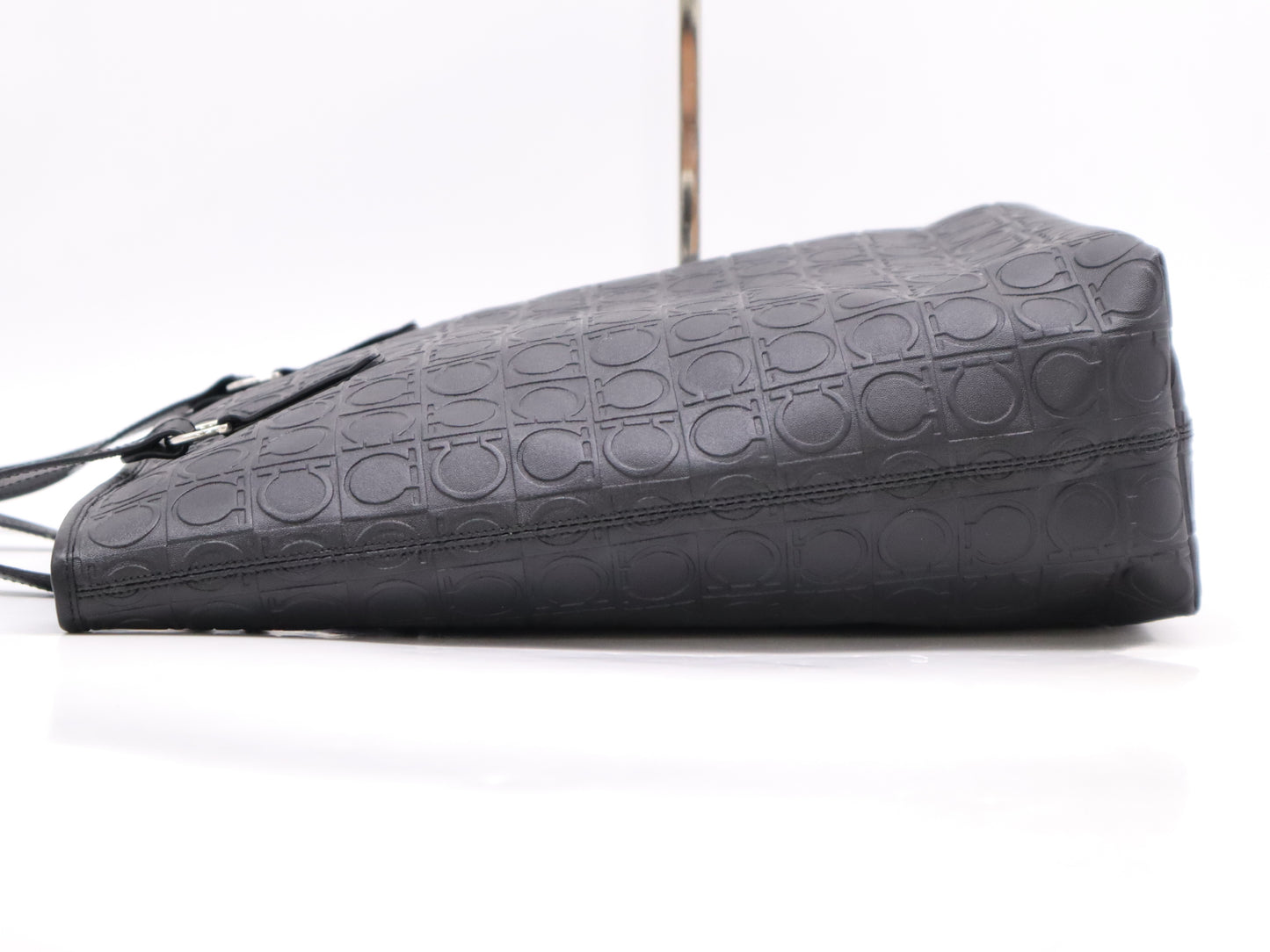 Salvatore Ferragamo Leather Gancini Tote Bag Black Tote Bag