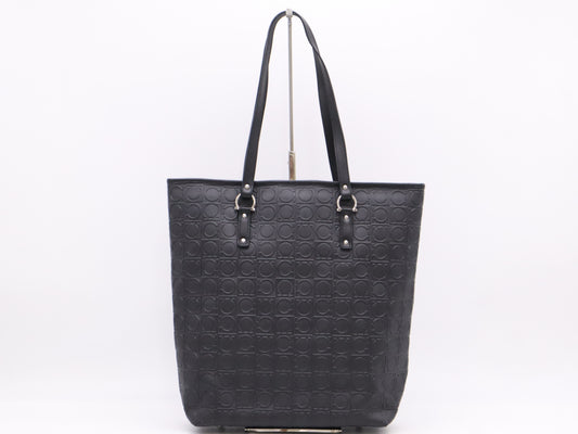 Salvatore Ferragamo Leather Gancini Tote Bag Black Tote Bag